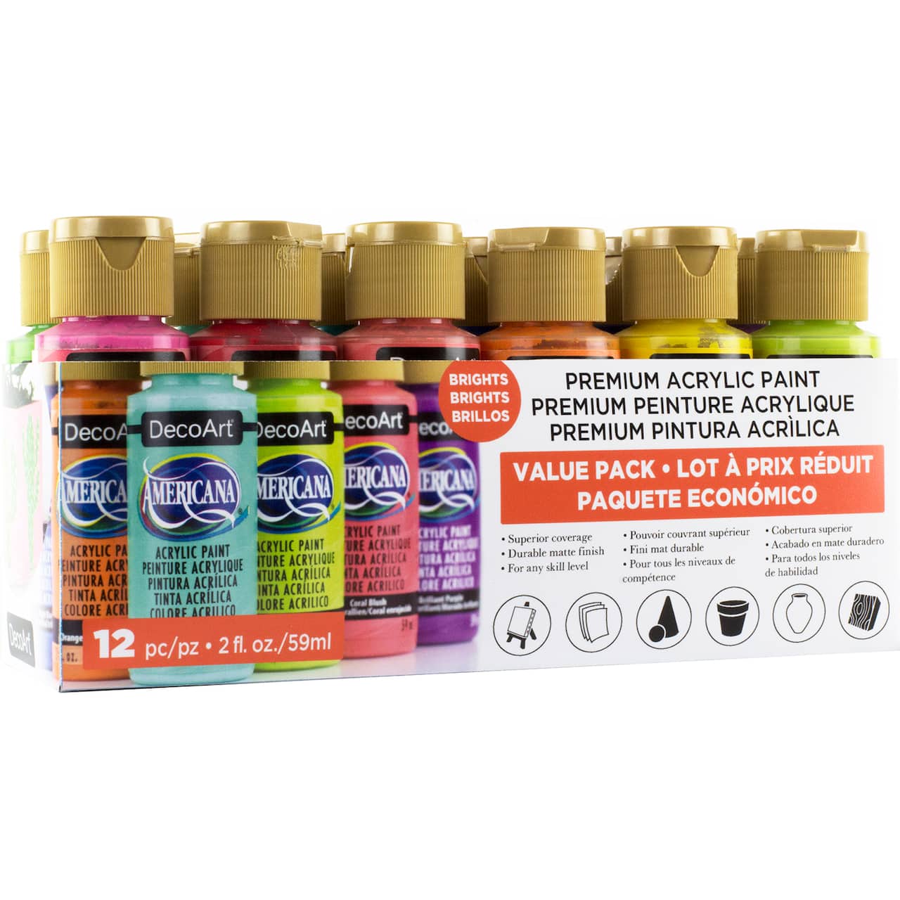 6 Packs: 12 ct. (72 total) DecoArt® Americana® Premium Acrylic Paint Value Pack